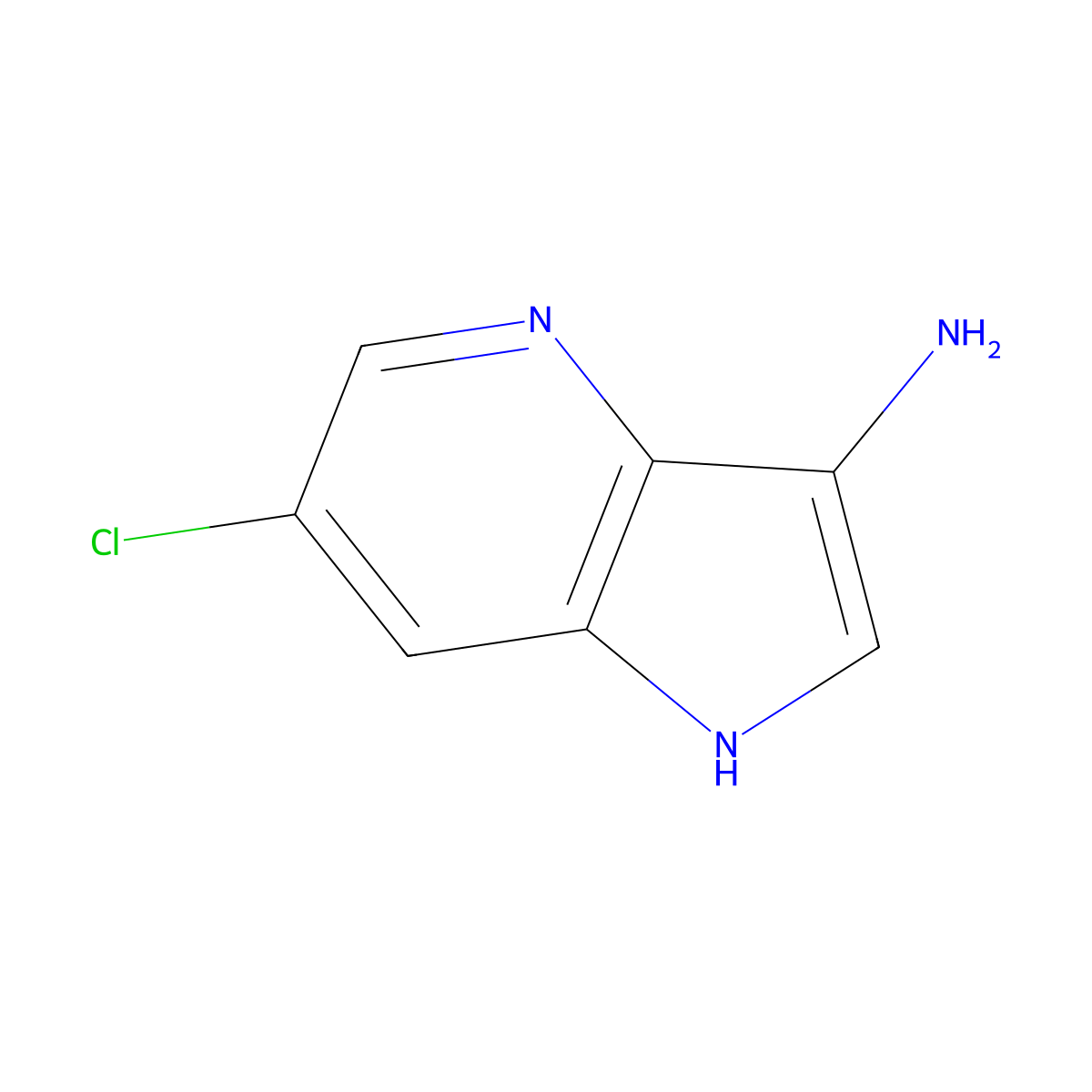 6-chloro-1H-pyrrolo[3,2-b]pyridin-3-amine molecular structure, CAS 1190317-60-2