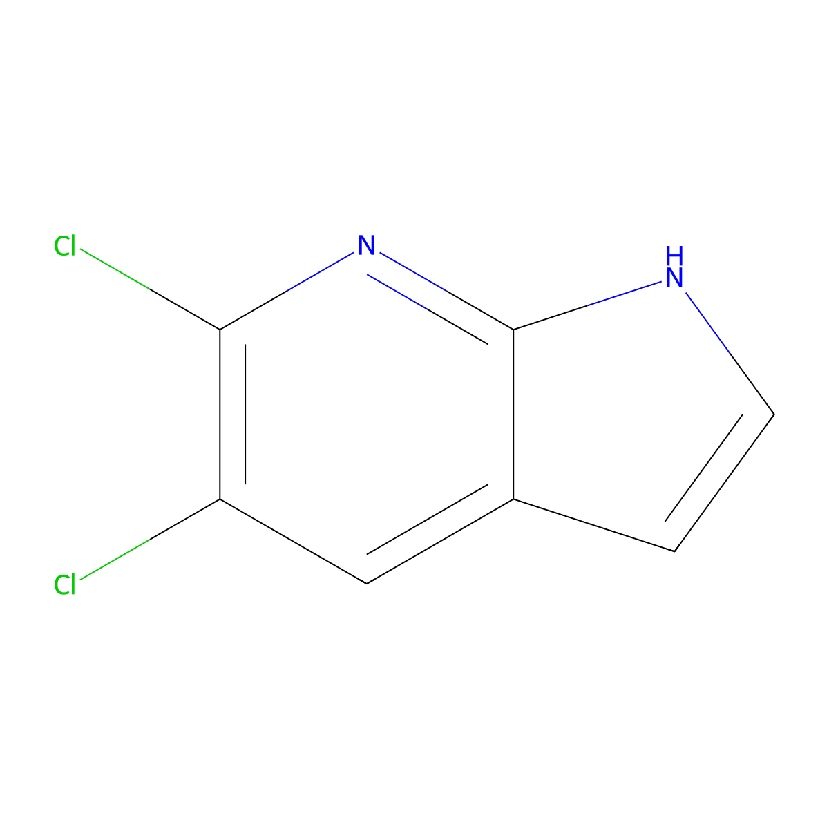 5,6-Dichloro-1H-pyrrolo(2,3-b)pyridine molecular structure, CAS 1190317-72-6