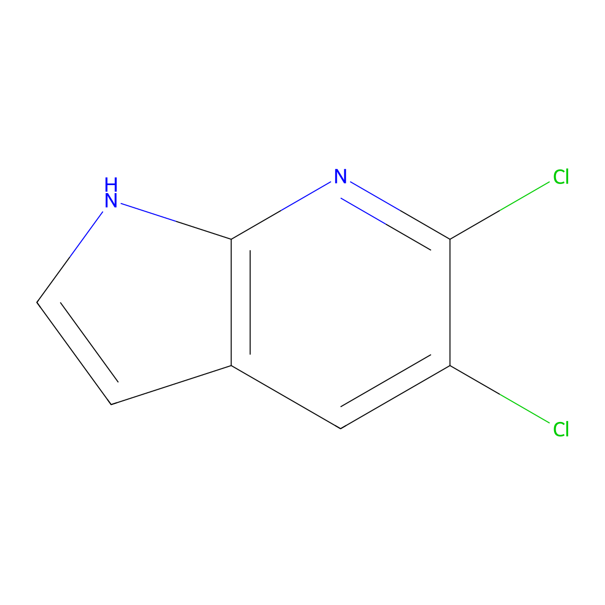 5,6-Dichloro-1H-pyrrolo(2,3-b)pyridine molecular structure, CAS 1190317-72-6