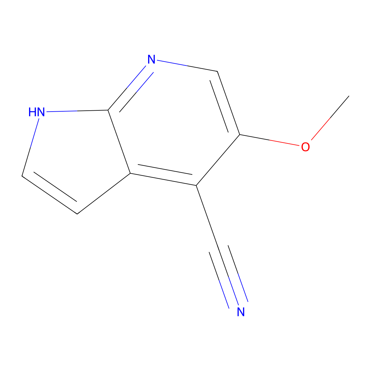 5-methoxy-1H-pyrrolo[2,3-b]pyridine-4-carbonitrile molecular structure, CAS 1190317-74-8