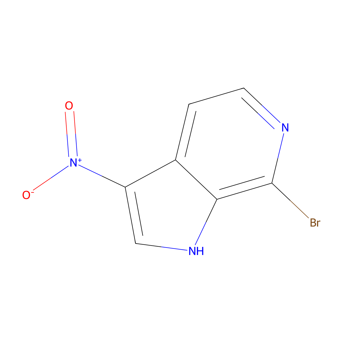 7-bromo-3-nitro-1H-pyrrolo[2,3-c]pyridine molecular structure, CAS 1190317-78-2