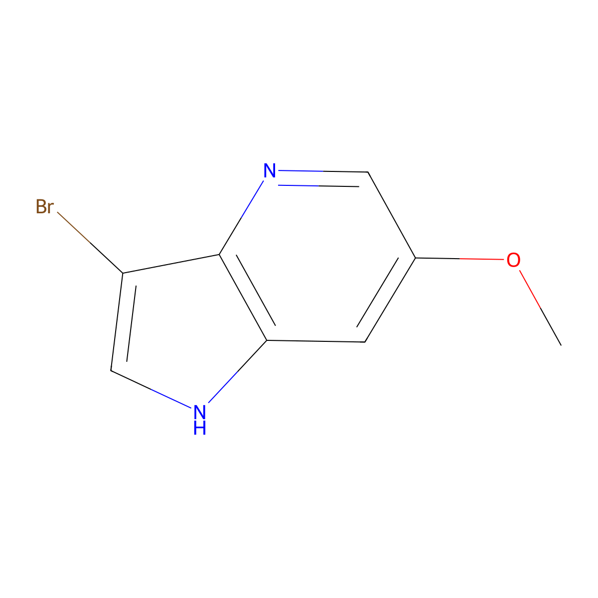 3-bromo-6-methoxy-1H-pyrrolo[3,2-b]pyridine molecular structure, CAS 1190317-79-3