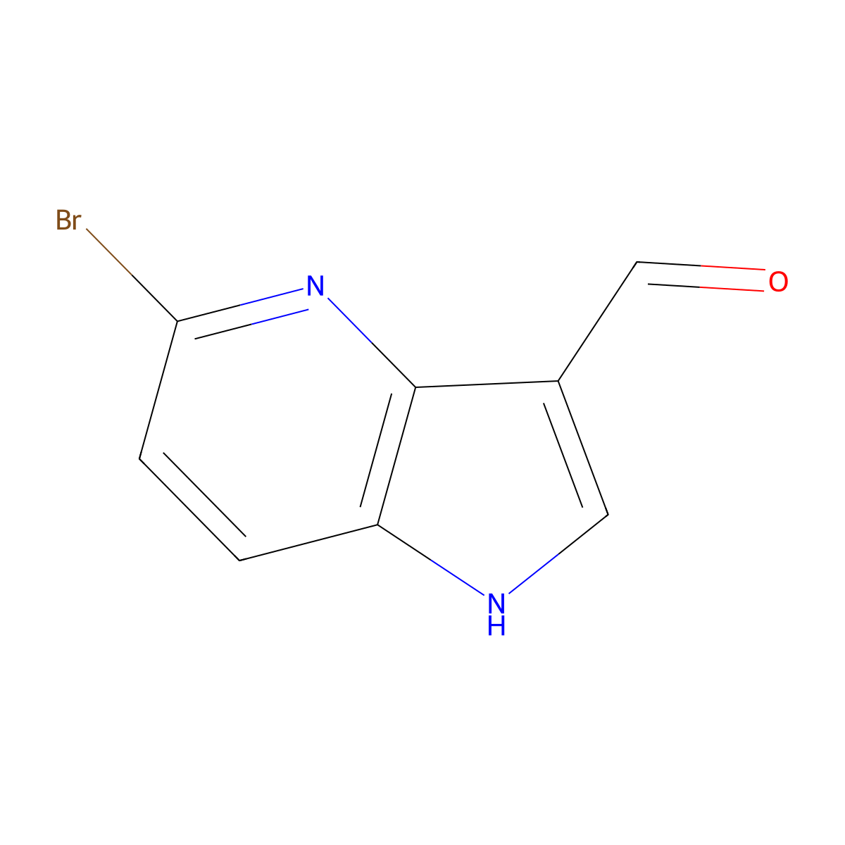5-Bromo-1H-pyrrolo[3,2-b]pyridine-3-carboxaldehyde molecular structure, CAS 1190317-82-8