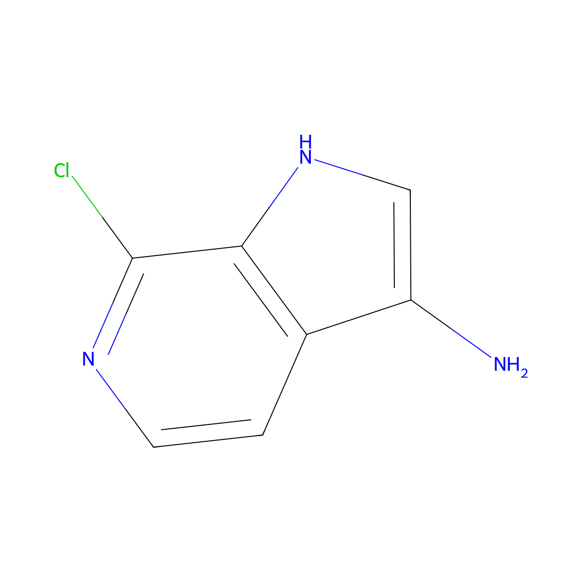 7-chloro-1H-pyrrolo[2,3-c]pyridin-3-amine molecular structure, CAS 1190317-98-6