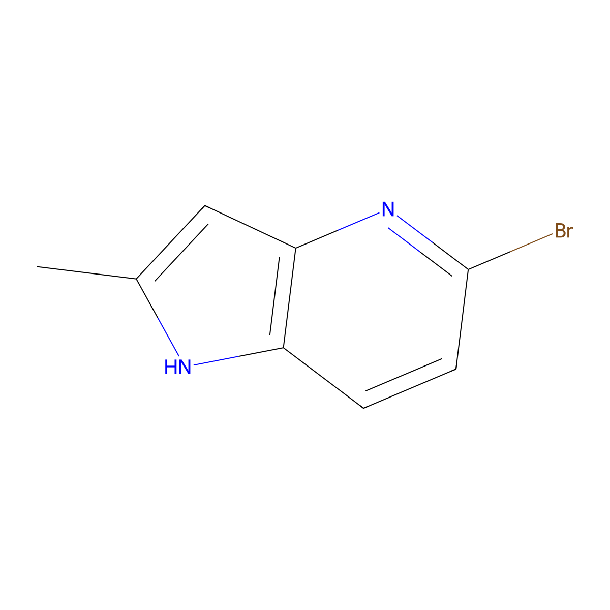 5-bromo-2-methyl-1H-pyrrolo[3,2-b]pyridine molecular structure, CAS 1190318-00-3