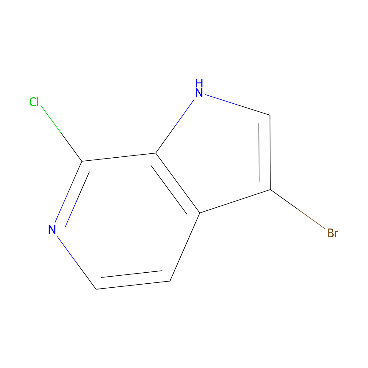 3-Bromo-7-chloro-1H-pyrrolo(2,3-c)pyridine molecular structure, CAS 1190318-02-5