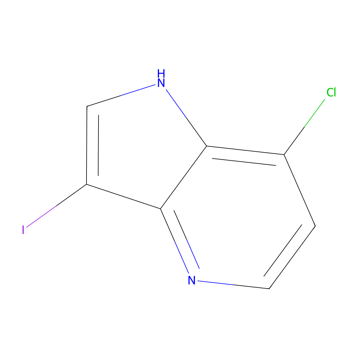 7-Chloro-3-iodo-1H-pyrrolo[3,2-B]pyridine molecular structure, CAS 1190318-10-5