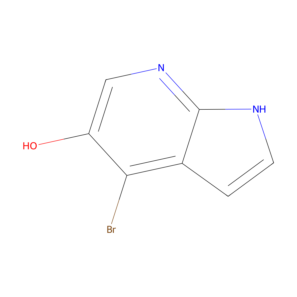 4-bromo-1H-pyrrolo[2,3-b]pyridin-5-ol molecular structure, CAS 1190318-15-0