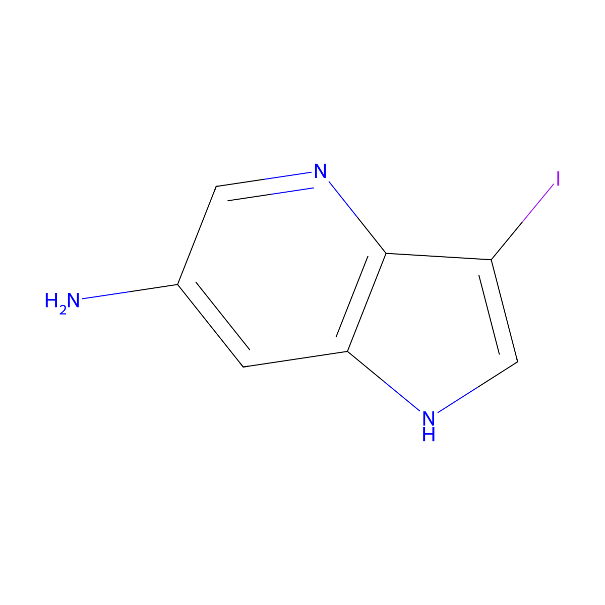 3-iodo-1H-pyrrolo[3,2-b]pyridin-6-amine molecular structure, CAS 1190318-23-0
