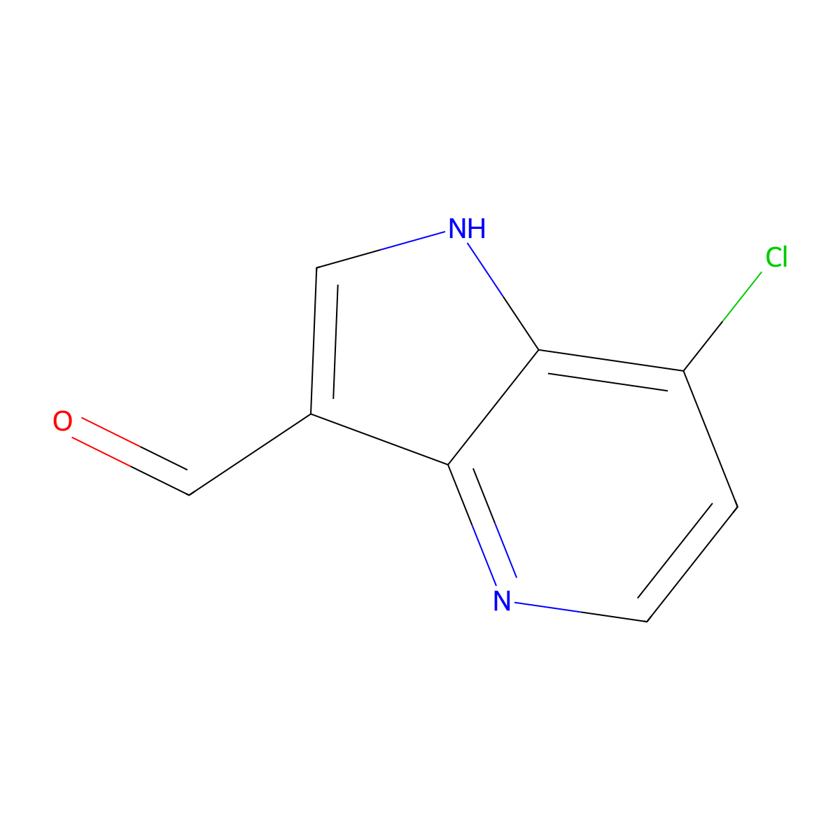 7-chloro-1H-pyrrolo[3,2-b]pyridine-3-carbaldehyde molecular structure, CAS 1190318-24-1