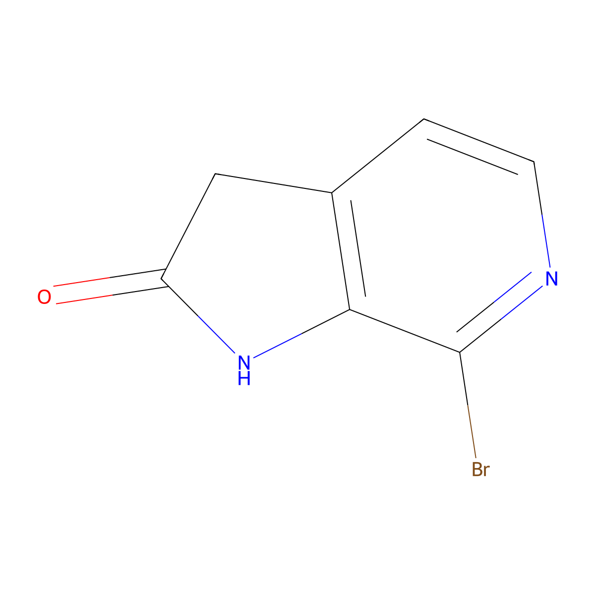 7-Bromo-1H-pyrrolo[2,3-c]pyridin-2(3H)-one molecular structure, CAS 1190318-26-3