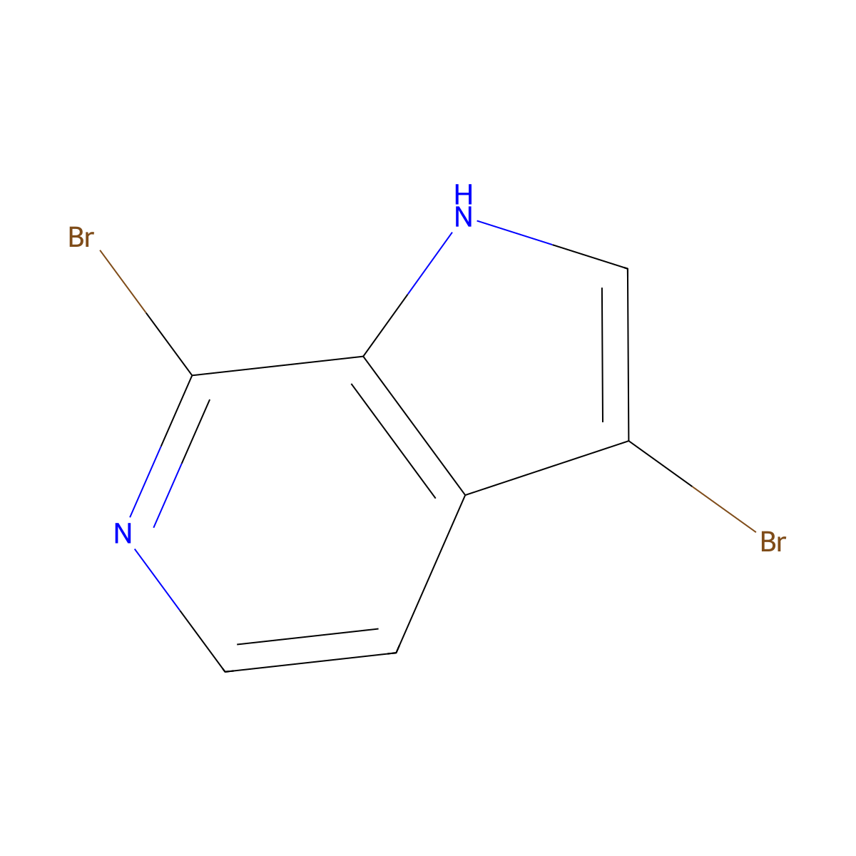 3,7-dibromo-1H-pyrrolo[2,3-c]pyridine molecular structure, CAS 1190318-35-4