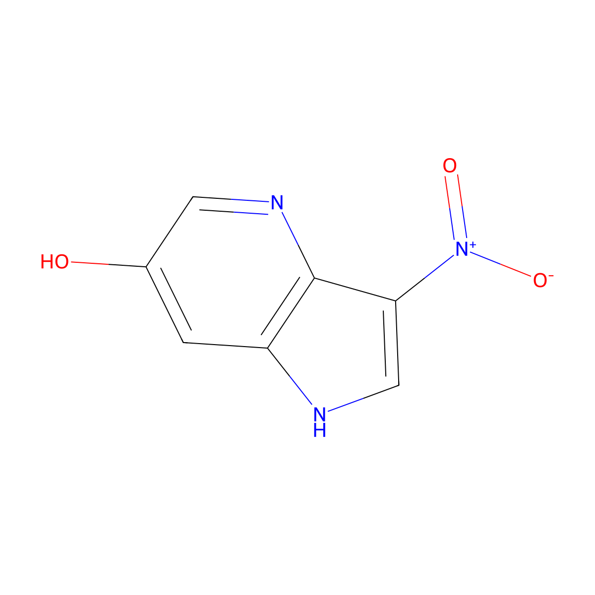 3-nitro-1H-pyrrolo[3,2-b]pyridin-6-ol molecular structure, CAS 1190318-36-5