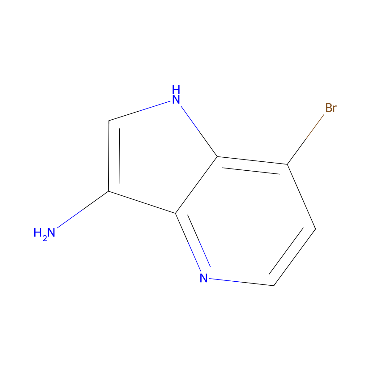 7-bromo-1H-pyrrolo[3,2-b]pyridin-3-amine molecular structure, CAS 1190318-37-6