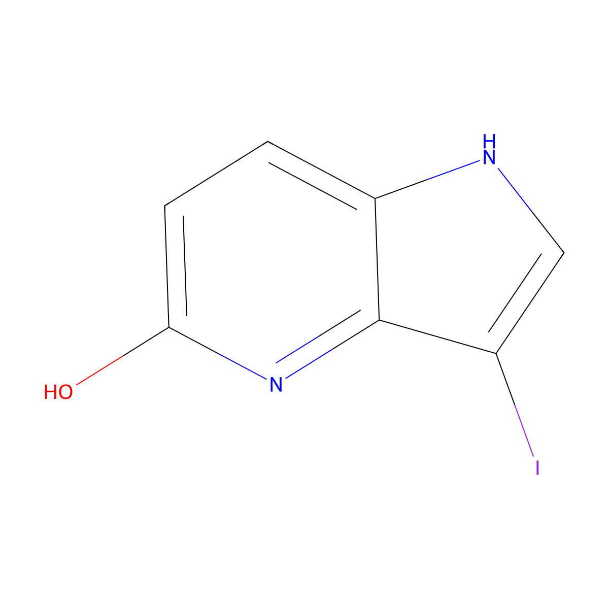3-Iodo-1H-pyrrolo[3,2-b]pyridin-5(4H)-one molecular structure, CAS 1190318-39-8