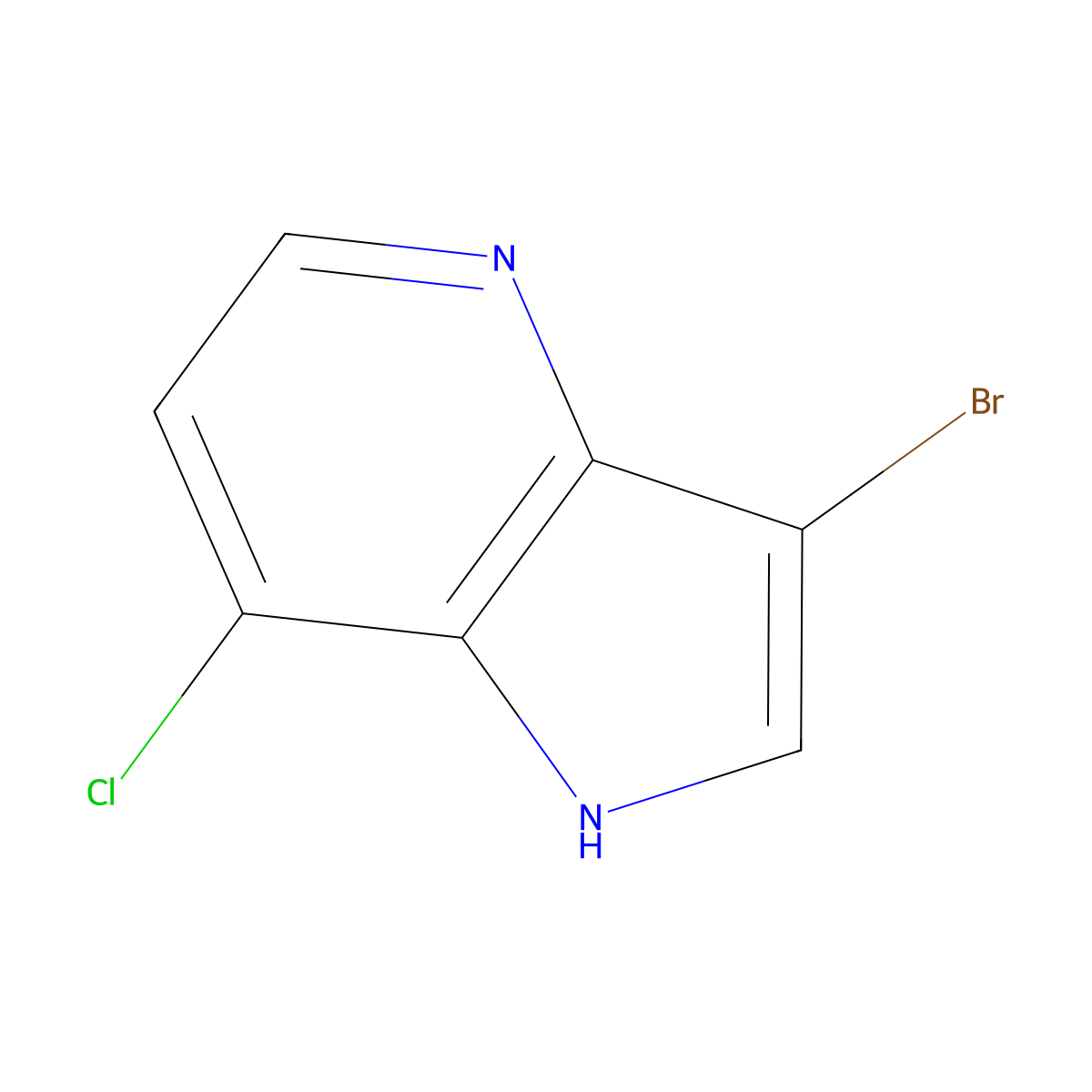 3-bromo-7-chloro-1H-pyrrolo(3,2-b)pyridine molecular structure, CAS 1190318-41-2