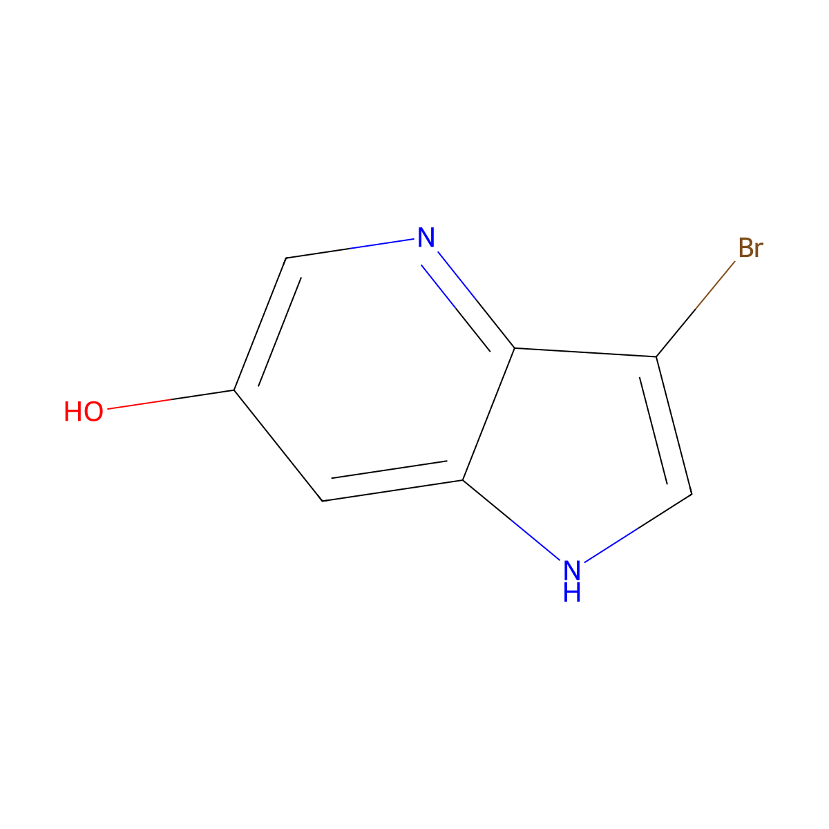 3-bromo-1H-pyrrolo[3,2-b]pyridin-6-ol molecular structure, CAS 1190318-44-5