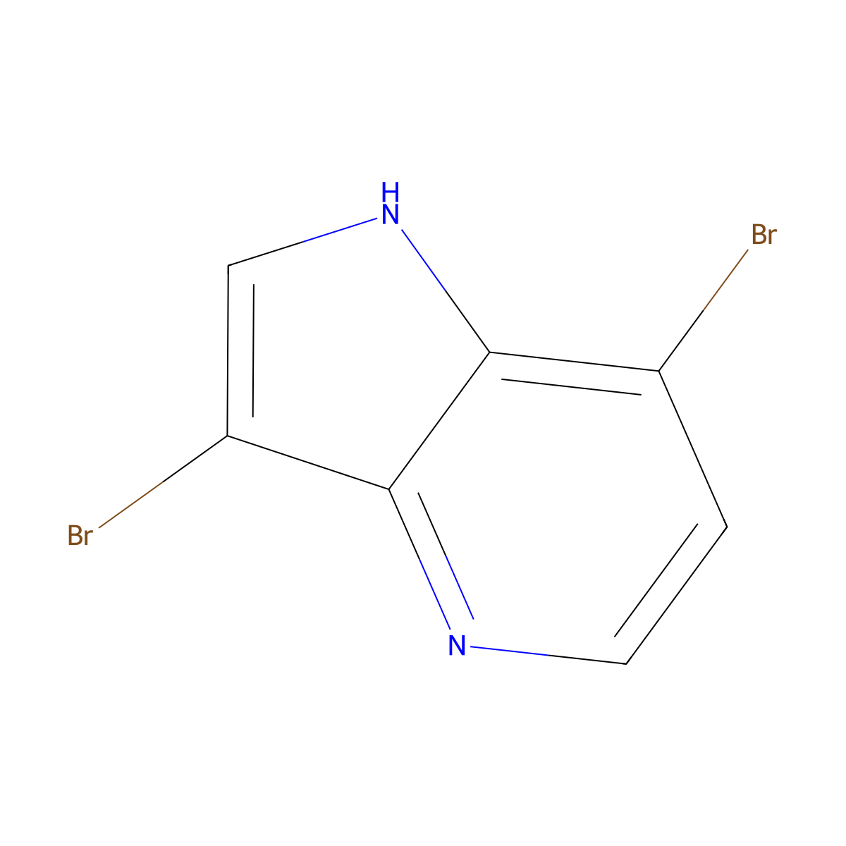 3,7-dibromo-1H-pyrrolo[3,2-b]pyridine molecular structure, CAS 1190318-46-7