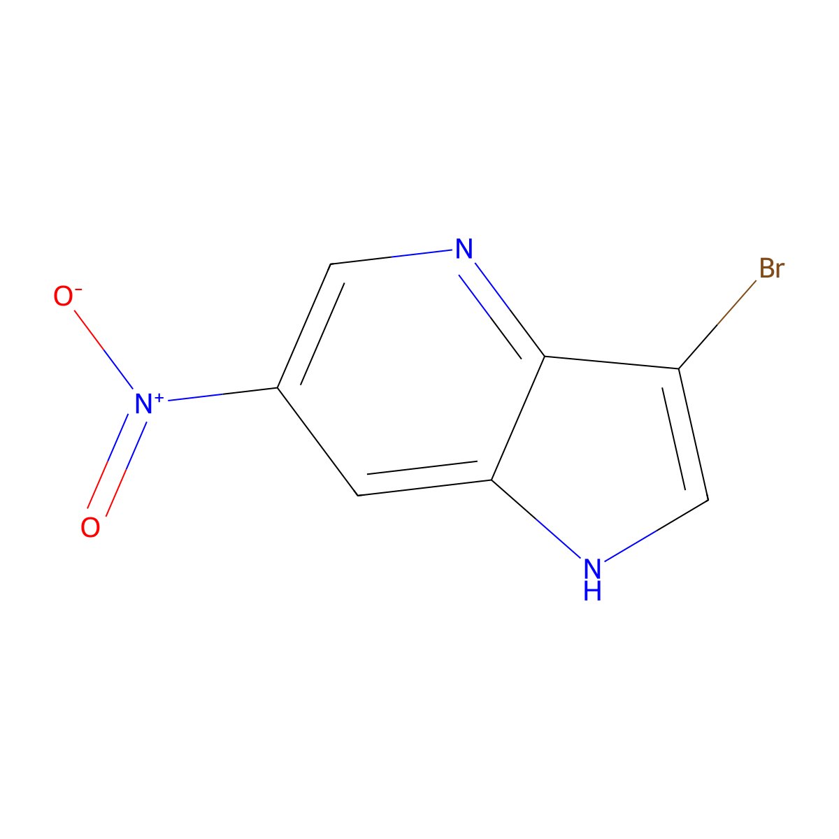 3-bromo-6-nitro-1H-pyrrolo[3,2-b]pyridine molecular structure, CAS 1190318-49-0
