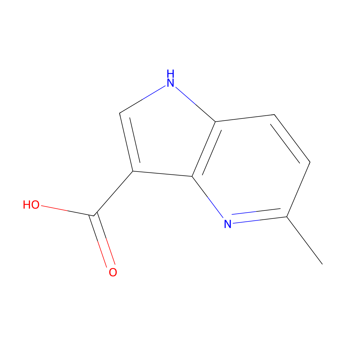 5-methyl-1H-pyrrolo[3,2-b]pyridine-3-carboxylic acid molecular structure, CAS 1190318-52-5