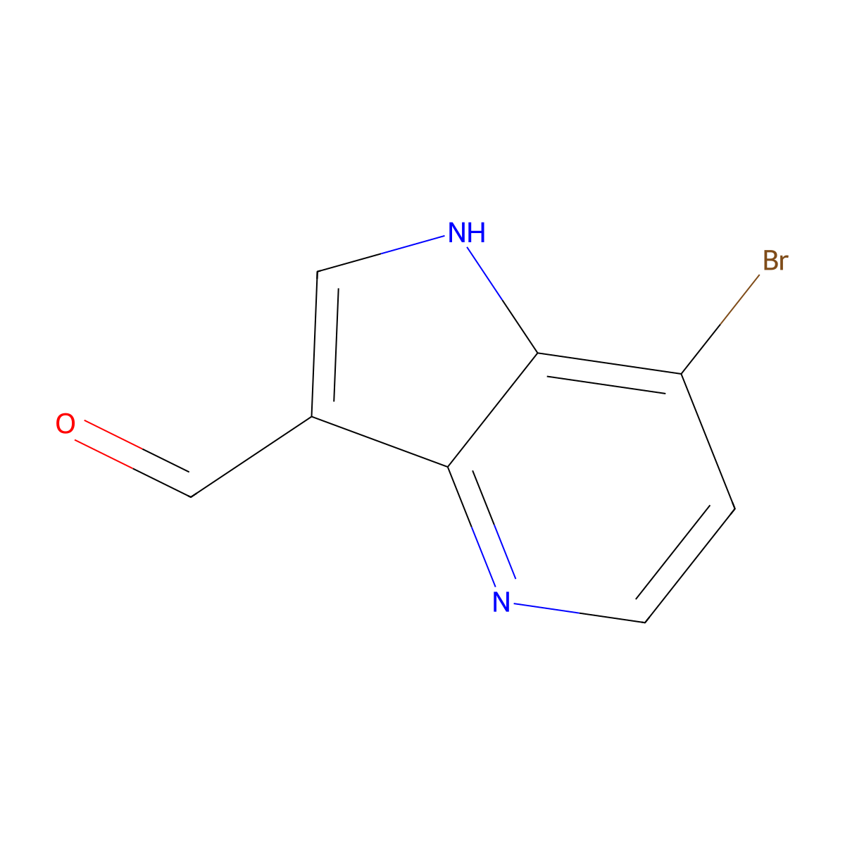 7-bromo-1H-pyrrolo[3,2-b]pyridine-3-carbaldehyde molecular structure, CAS 1190318-57-0