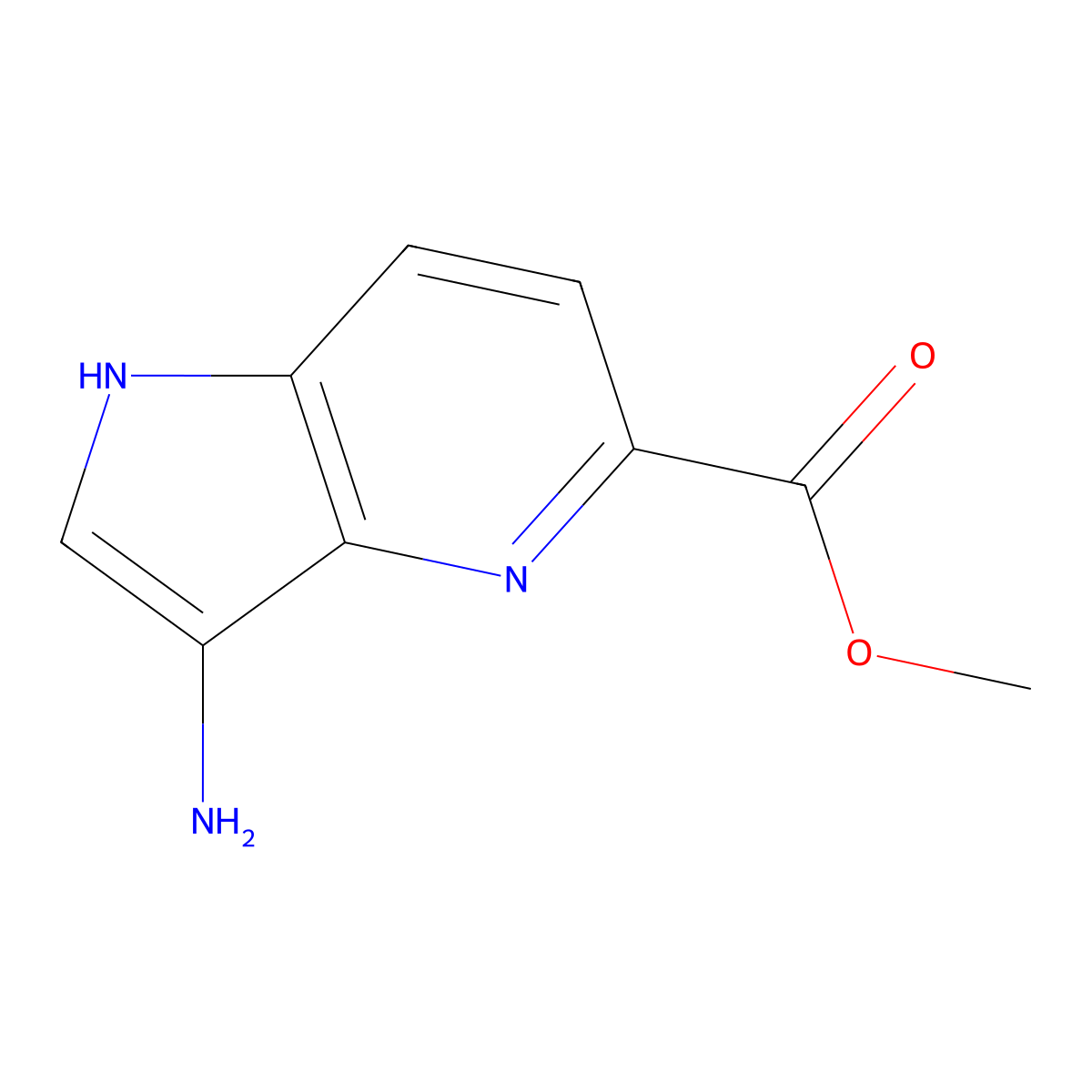 methyl 3-amino-1H-pyrrolo[3,2-b]pyridine-5-carboxylate molecular structure, CAS 1190318-65-0