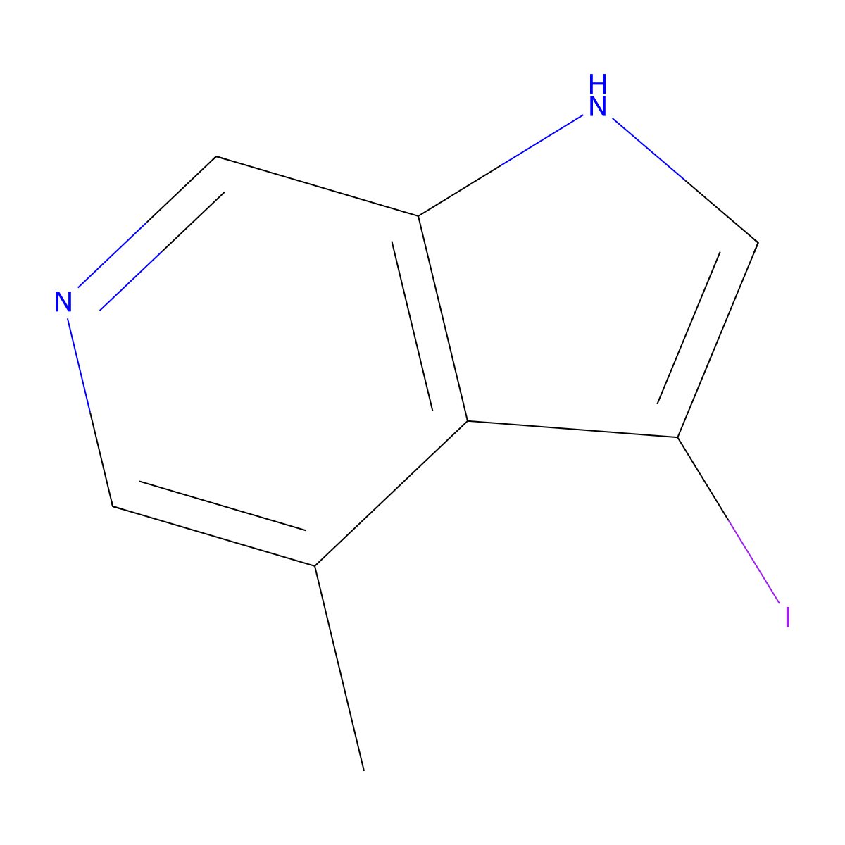 3-iodo-4-methyl-1H-pyrrolo[2,3-c]pyridine molecular structure, CAS 1190318-68-3