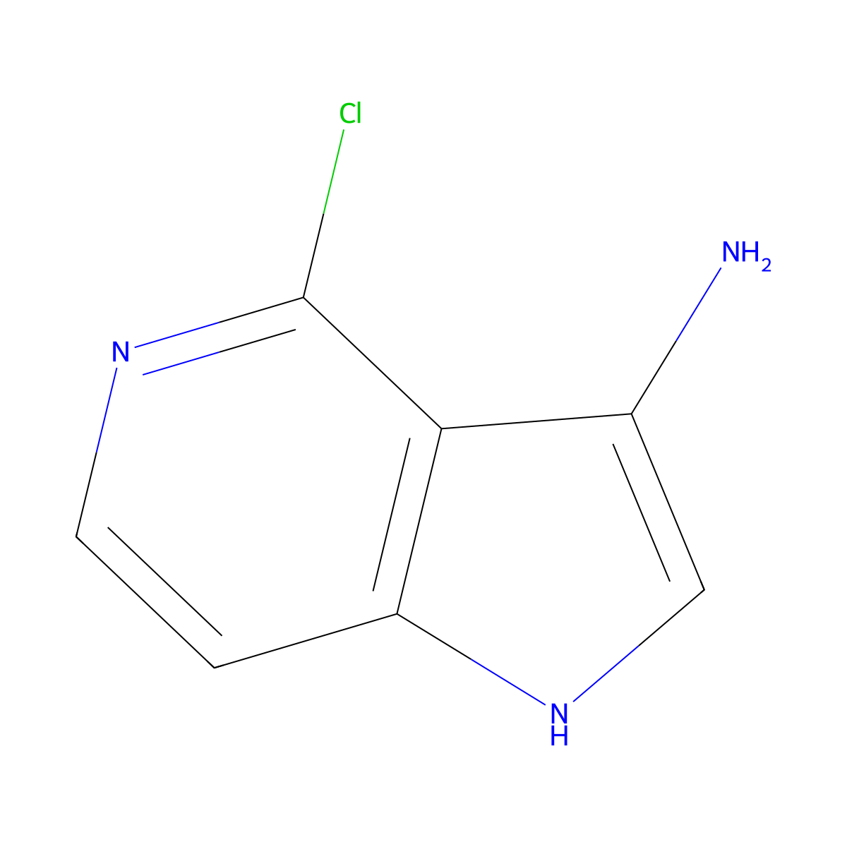 4-chloro-1H-pyrrolo[3,2-c]pyridin-3-amine molecular structure, CAS 1190318-73-0