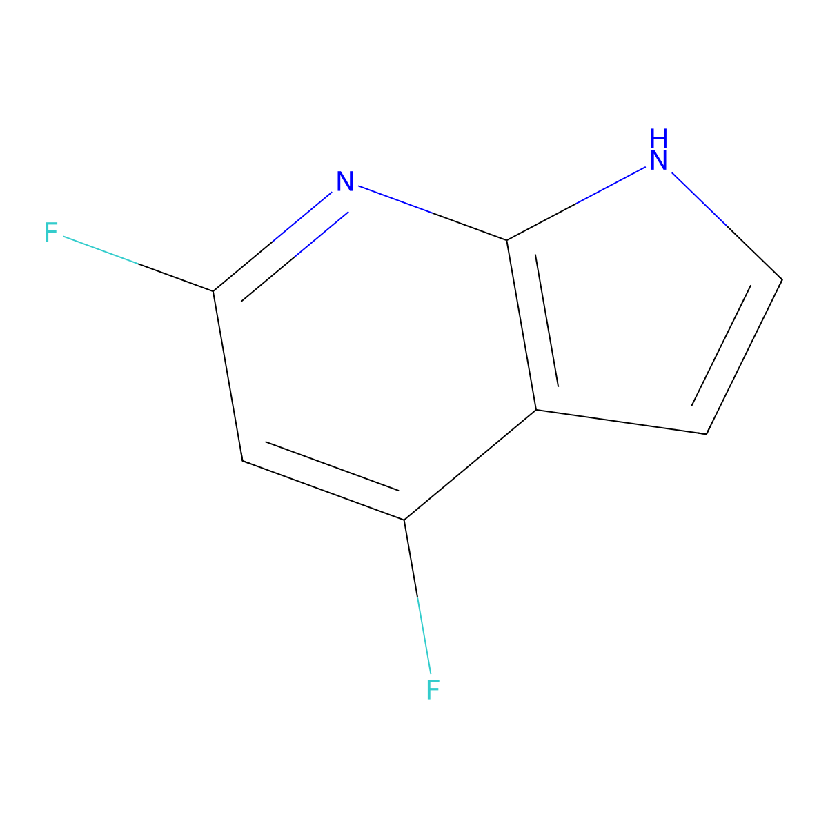 4,6-difluoro-1H-pyrrolo[2,3-b]pyridine molecular structure, CAS 1190318-76-3