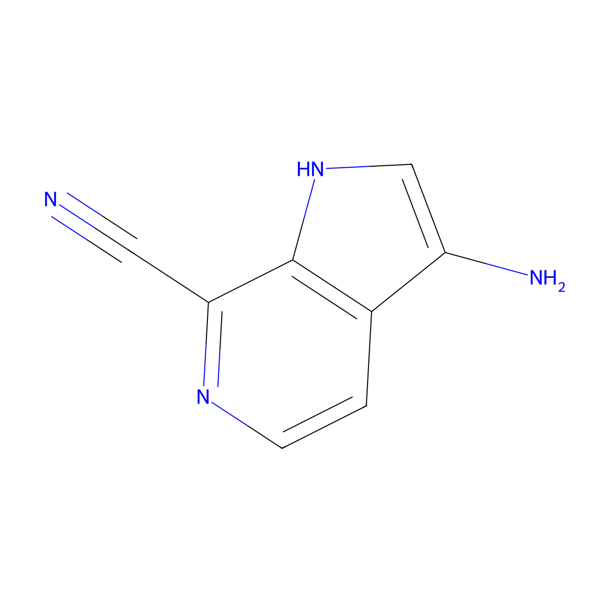 3-amino-1H-pyrrolo[2,3-c]pyridine-7-carbonitrile molecular structure, CAS 1190318-78-5