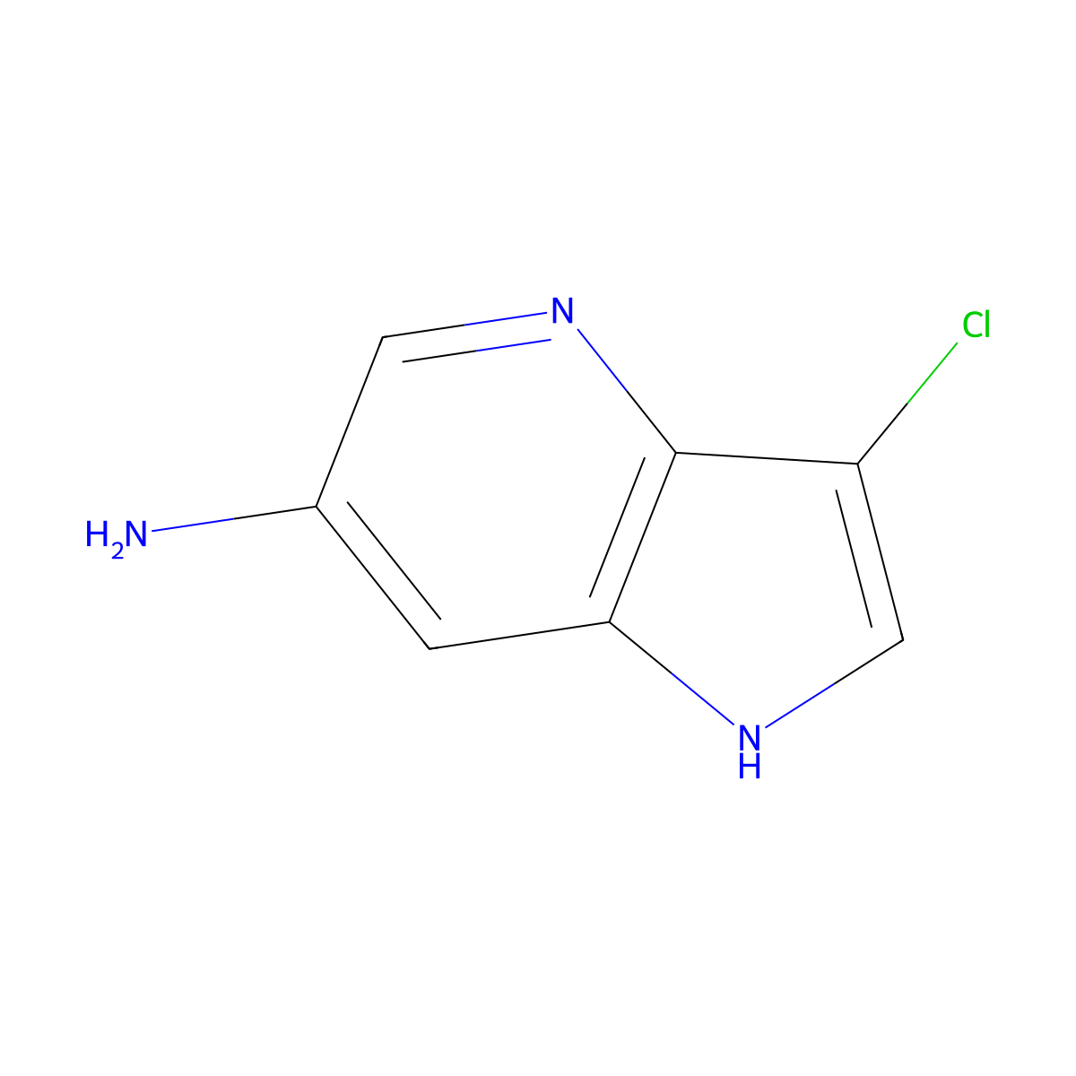 3-chloro-1H-pyrrolo[3,2-b]pyridin-6-amine molecular structure, CAS 1190318-80-9