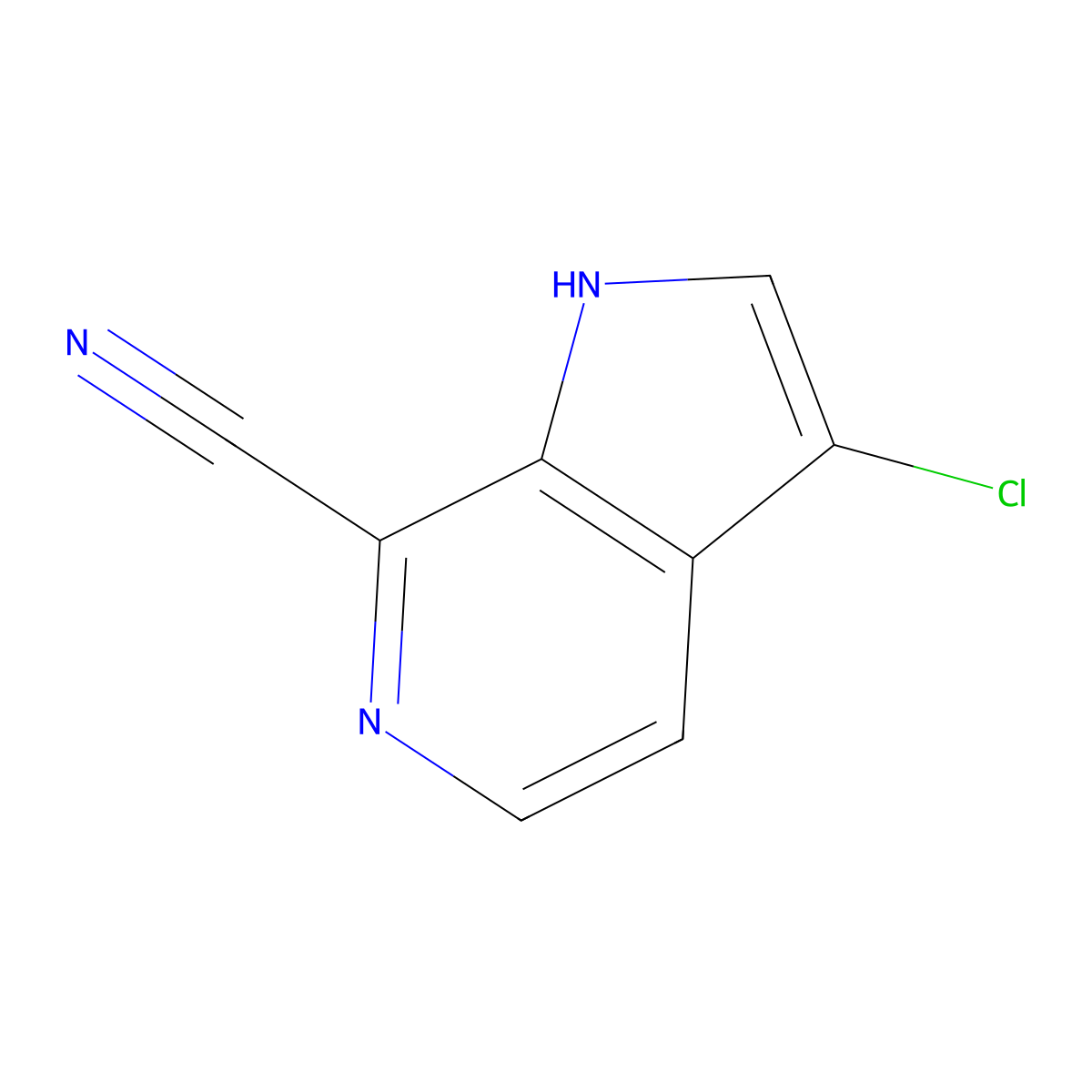3-chloro-1H-pyrrolo[2,3-c]pyridine-7-carbonitrile molecular structure, CAS 1190318-82-1