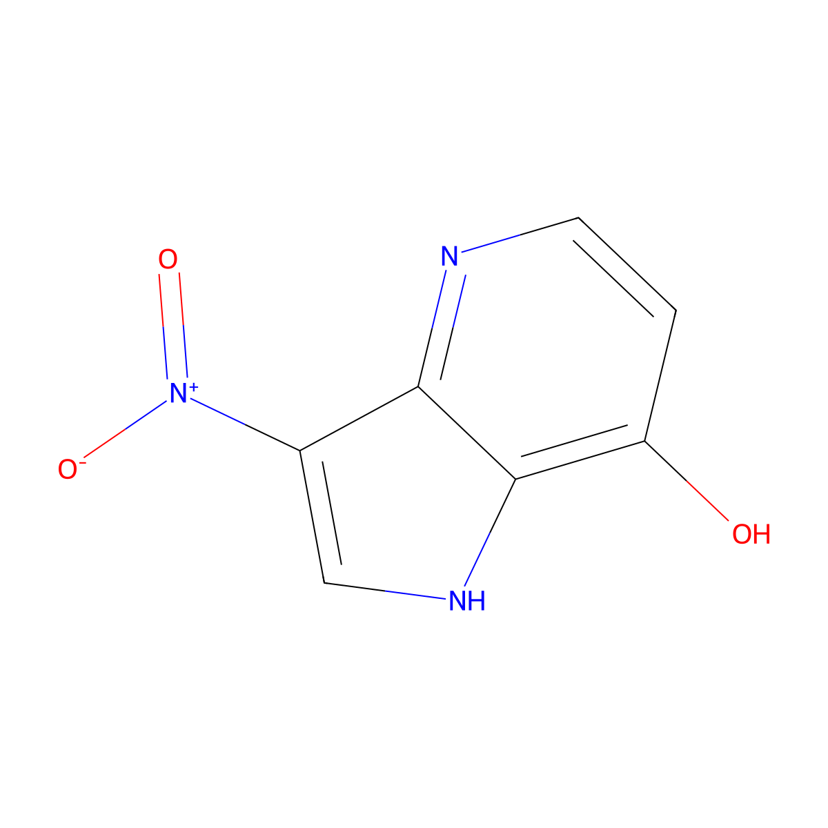 3-Nitro-1H-pyrrolo[3,2-b]pyridin-7-ol molecular structure, CAS 1190318-84-3