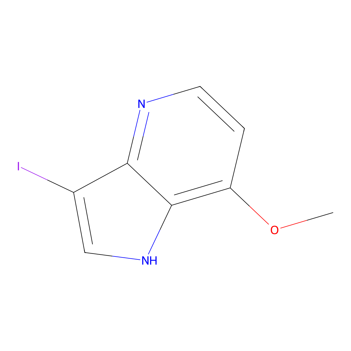 3-Iodo-7-methoxy-1H-pyrrolo[3,2-B]pyridine molecular structure, CAS 1190318-85-4