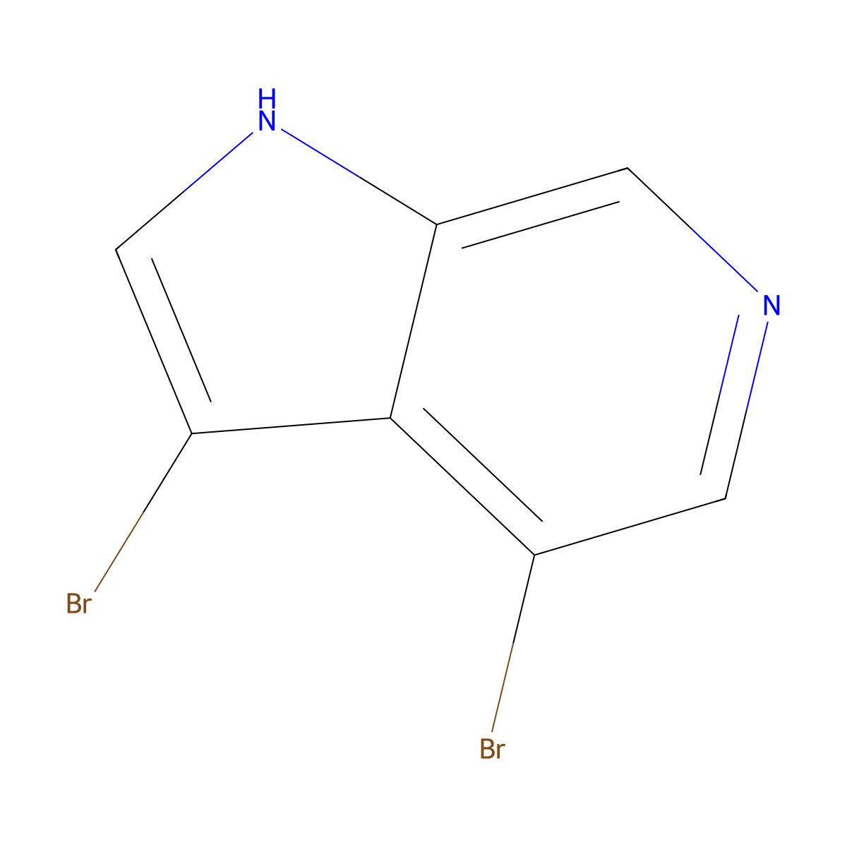 3,4-dibromo-1H-pyrrolo[2,3-c]pyridine molecular structure, CAS 1190318-87-6