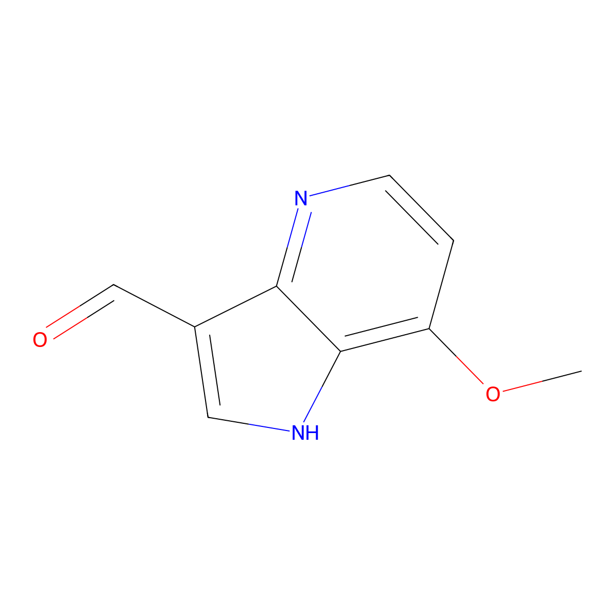 7-methoxy-1H-pyrrolo[3,2-b]pyridine-3-carbaldehyde molecular structure, CAS 1190318-89-8