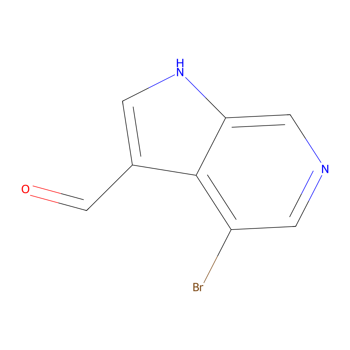 4-bromo-1H-pyrrolo[2,3-c]pyridine-3-carbaldehyde molecular structure, CAS 1190318-90-1