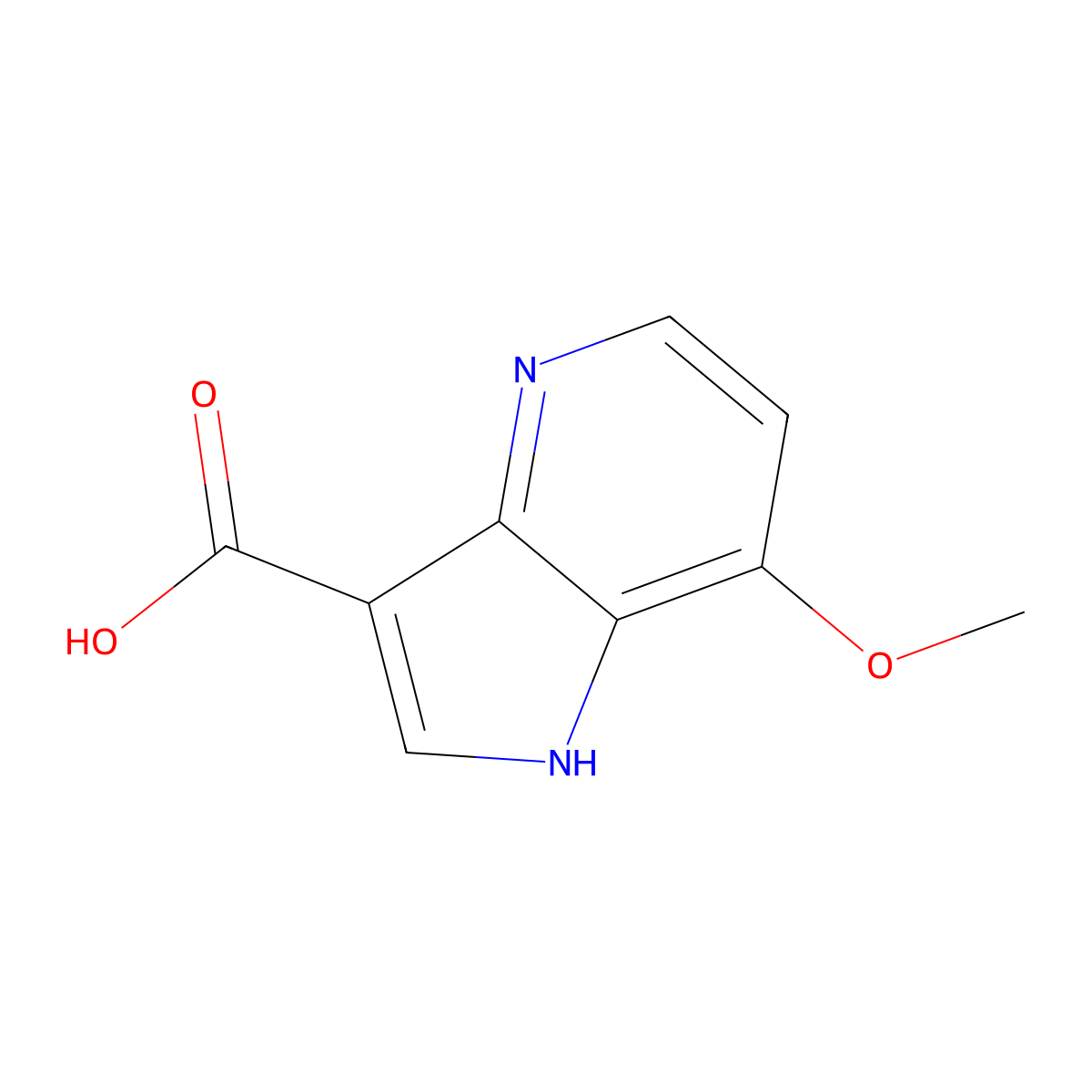 7-Methoxy-1H-pyrrolo[3,2-B]pyridine-3-carboxylic acid molecular structure, CAS 1190318-94-5
