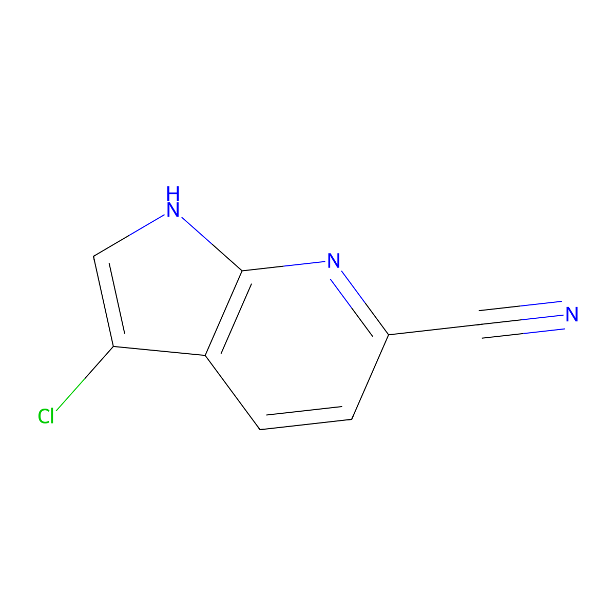 3-chloro-1H-pyrrolo[2,3-b]pyridine-6-carbonitrile molecular structure, CAS 1190318-95-6