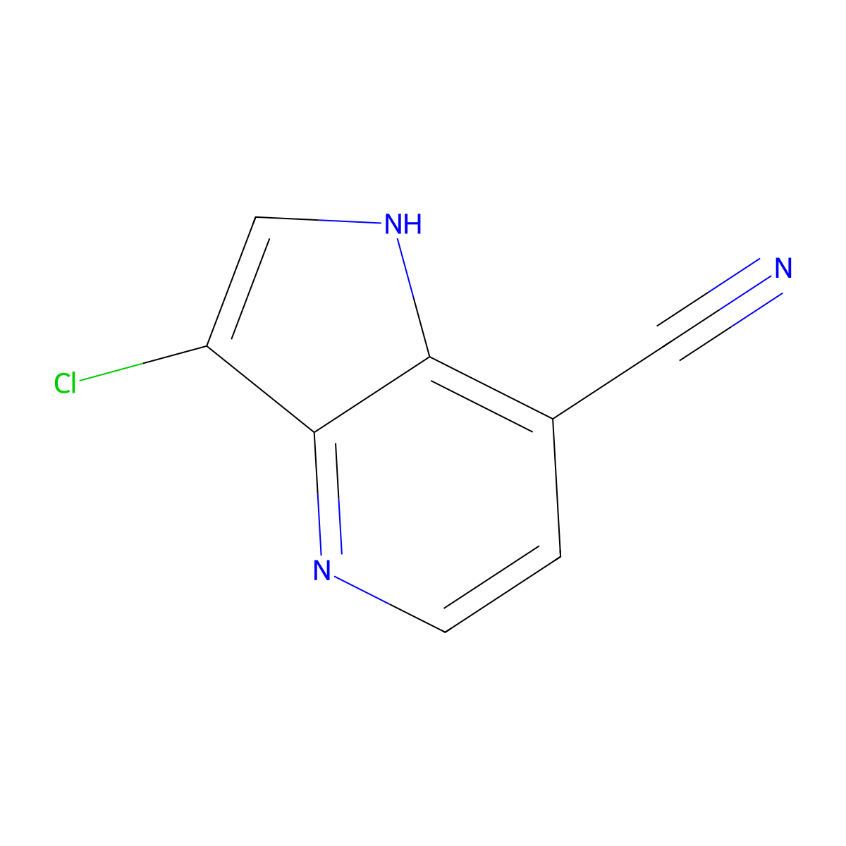 3-chloro-1H-pyrrolo[3,2-b]pyridine-7-carbonitrile molecular structure, CAS 1190319-02-8