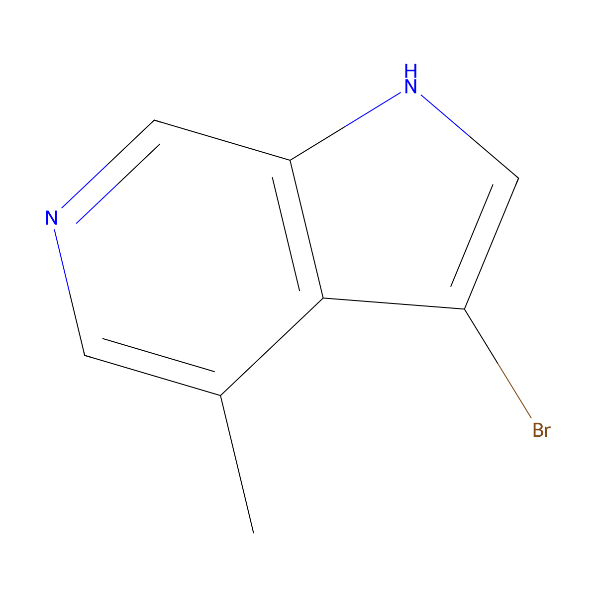 3-bromo-4-methyl-1H-pyrrolo[2,3-c]pyridine molecular structure, CAS 1190319-03-9