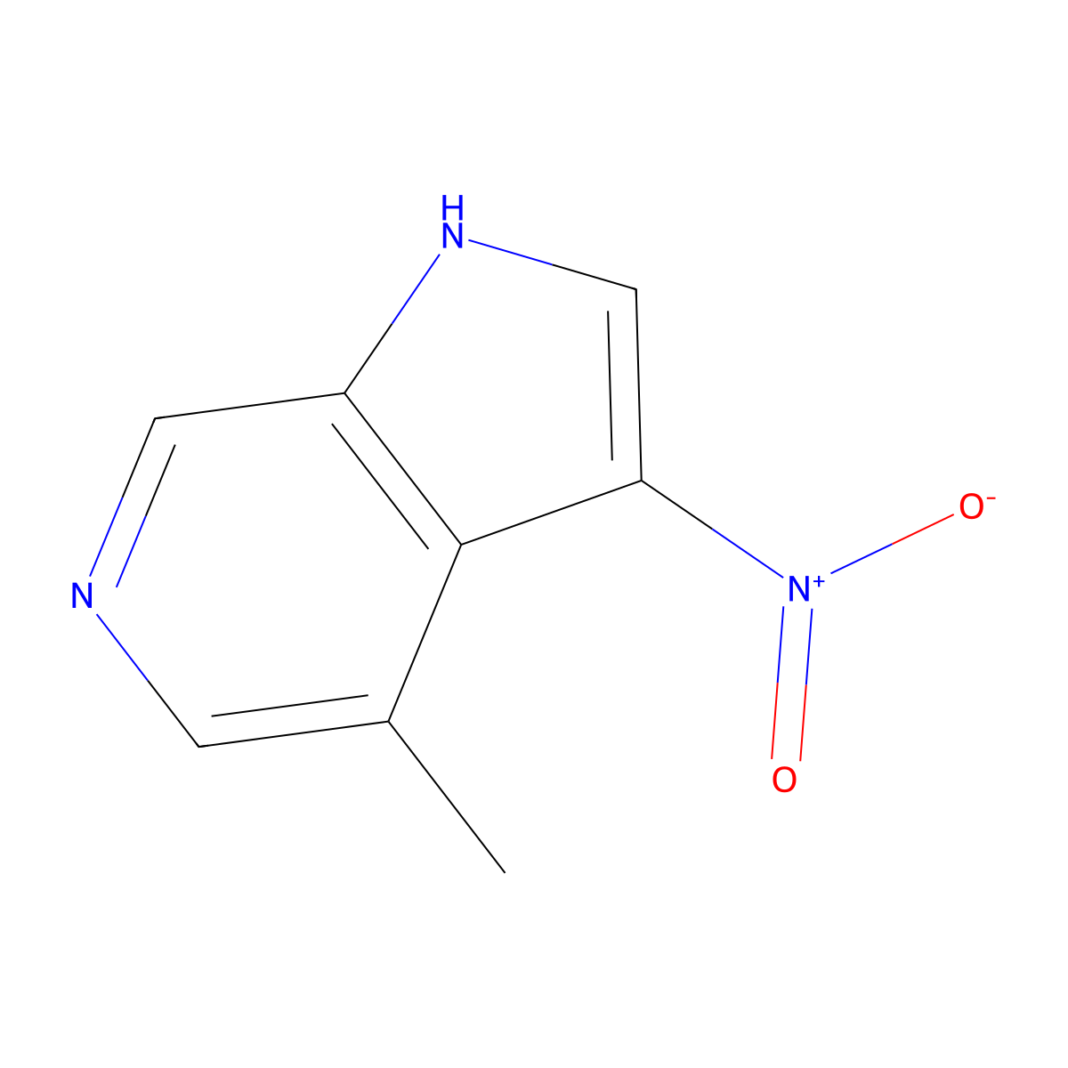 4-methyl-3-nitro-1H-pyrrolo[2,3-c]pyridine molecular structure, CAS 1190319-06-2