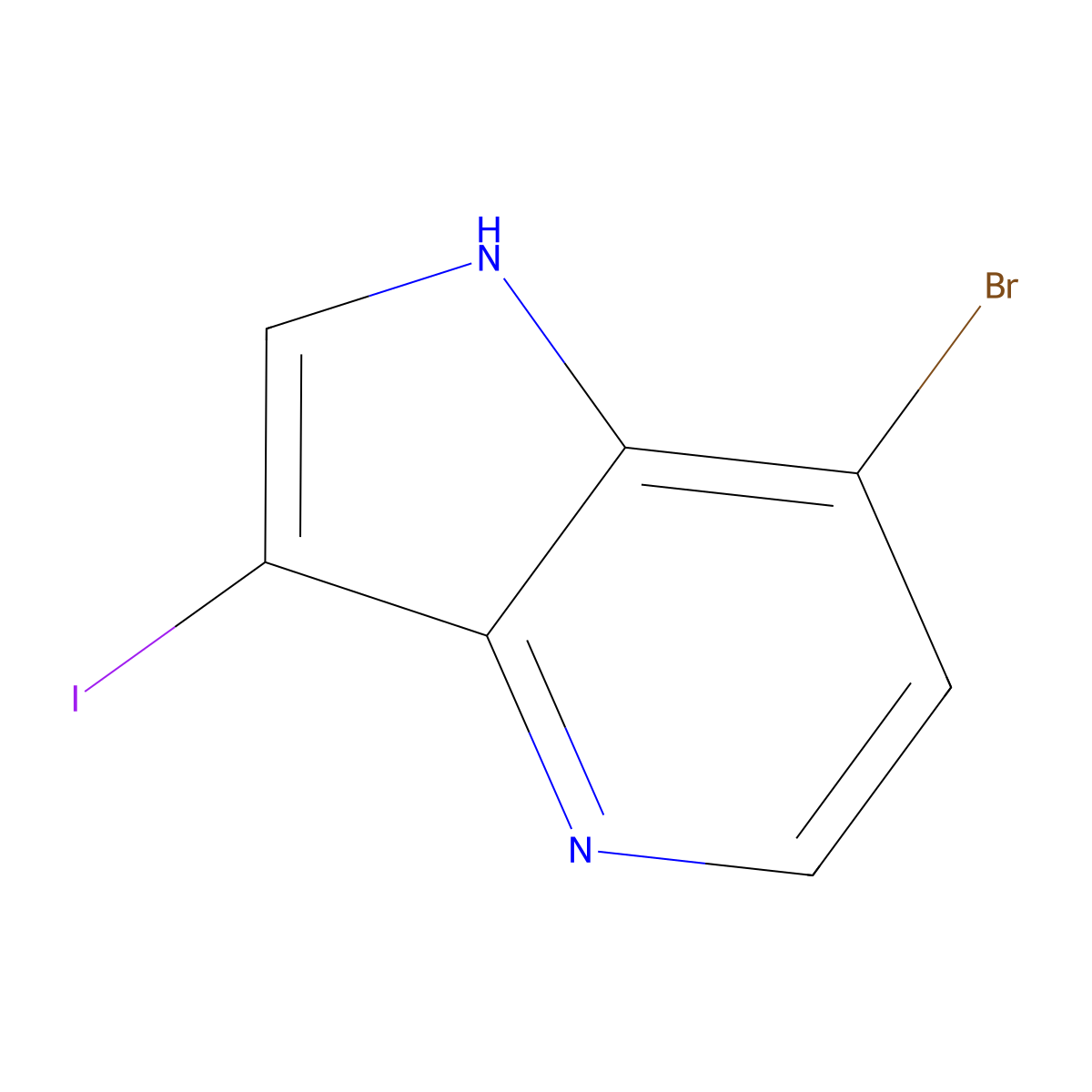 7-bromo-3-iodo-1H-pyrrolo[3,2-b]pyridine molecular structure, CAS 1190319-07-3