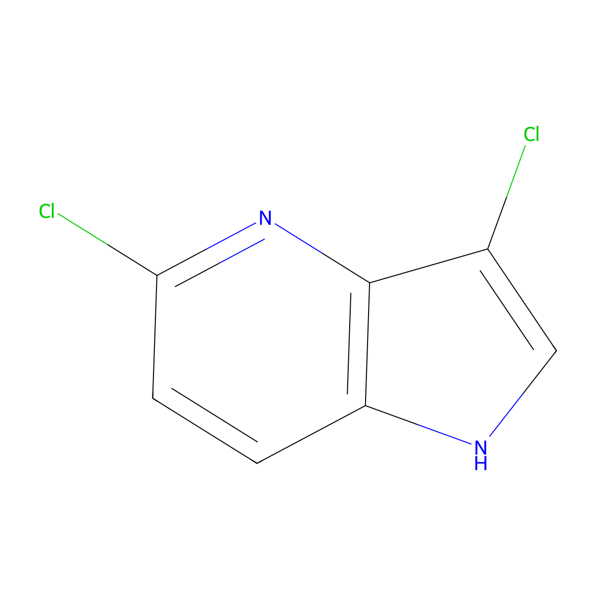 3,5-dichloro-1H-pyrrolo[3,2-b]pyridine molecular structure, CAS 1190319-09-5