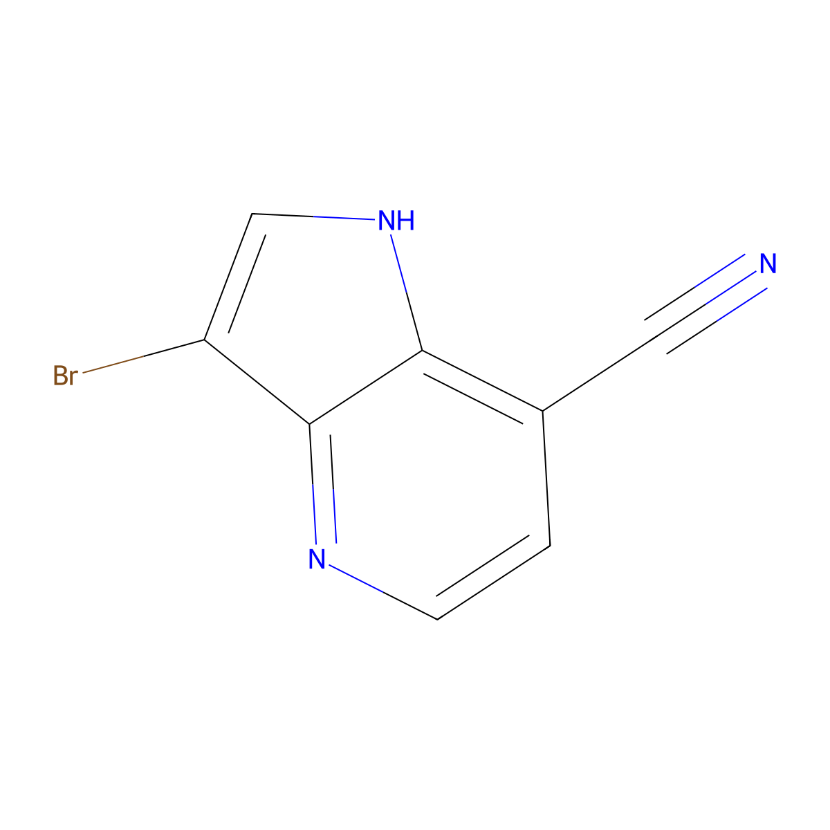 3-bromo-1H-pyrrolo[3,2-b]pyridine-7-carbonitrile molecular structure, CAS 1190319-11-9