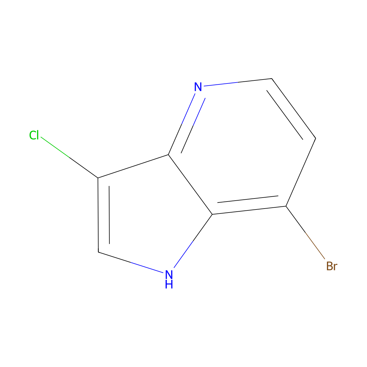 7-bromo-3-chloro-1H-pyrrolo[3,2-b]pyridine molecular structure, CAS 1190319-15-3