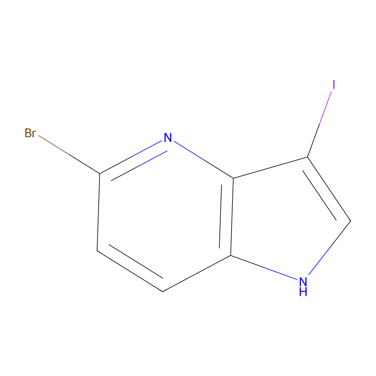 5-Bromo-3-iodo-1H-pyrrolo[3,2-b]pyridine molecular structure, CAS 1190319-16-4