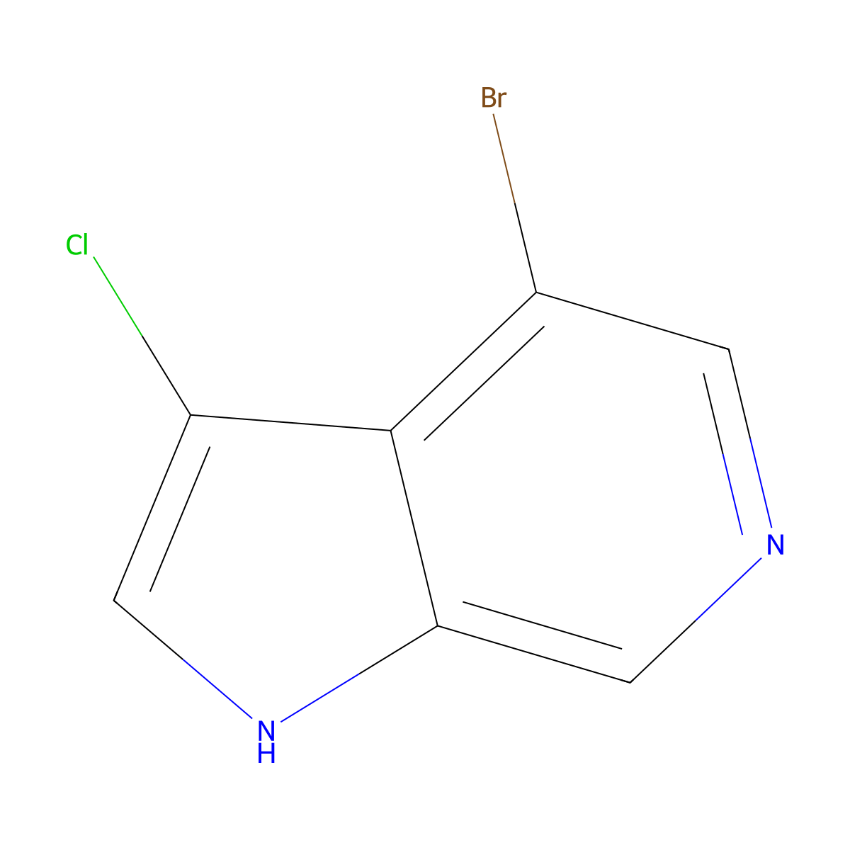 4-bromo-3-chloro-1H-pyrrolo[2,3-c]pyridine molecular structure, CAS 1190319-17-5