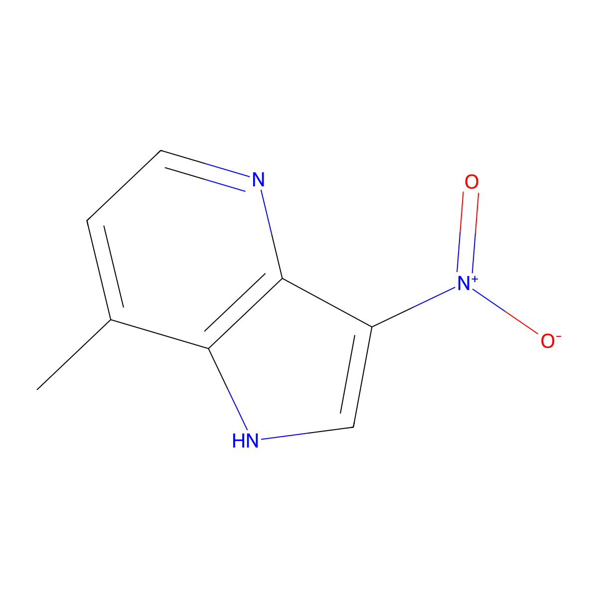 7-methyl-3-nitro-1H-pyrrolo[3,2-b]pyridine molecular structure, CAS 1190319-19-7