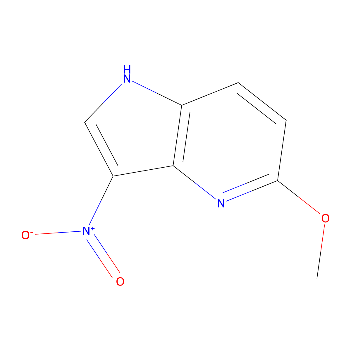 5-methoxy-3-nitro-1H-pyrrolo[3,2-b]pyridine molecular structure, CAS 1190319-20-0